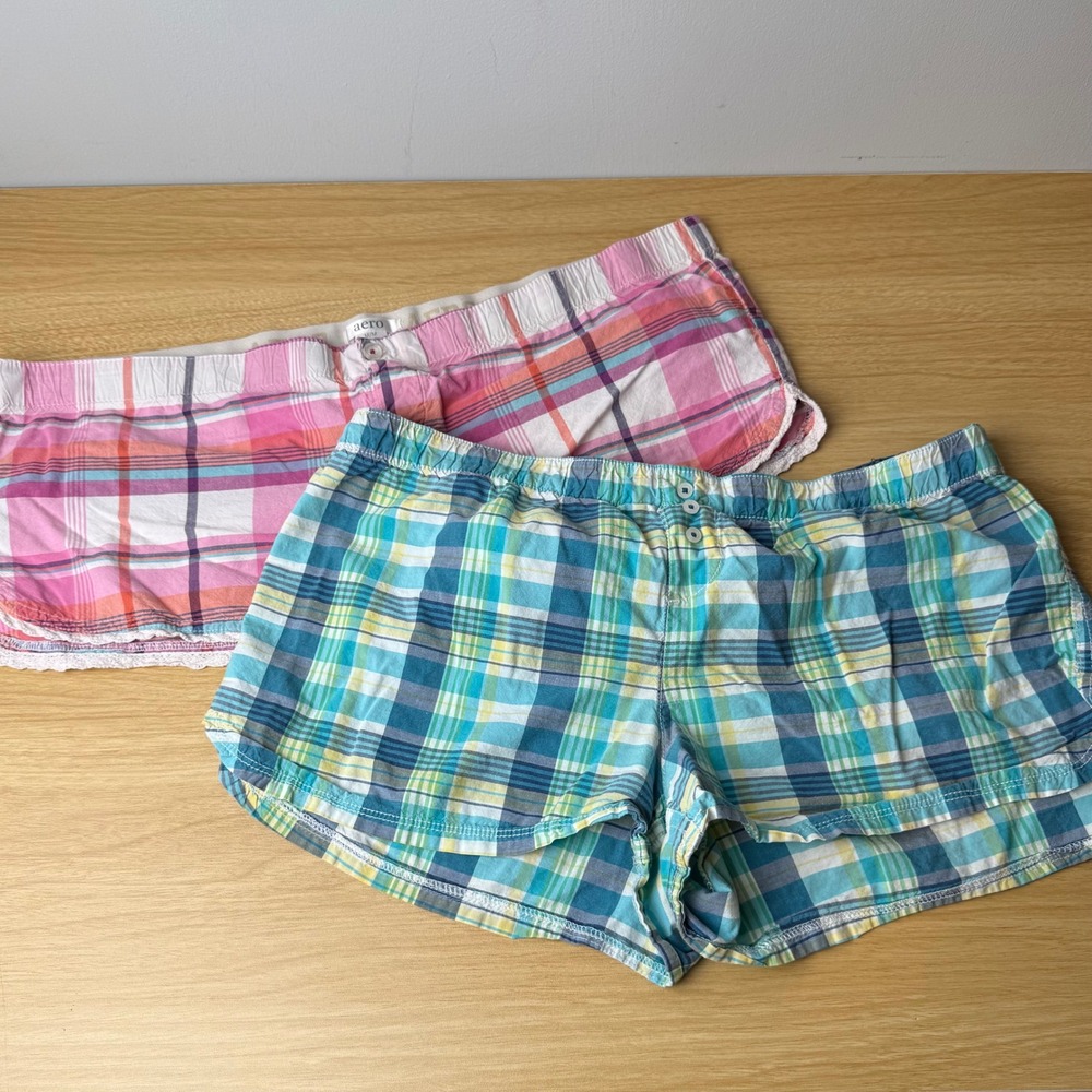 Set Of 2 Y2K Aeropostale Micro Pajama Shorts Medium Loungewear Comfy Sleepwear